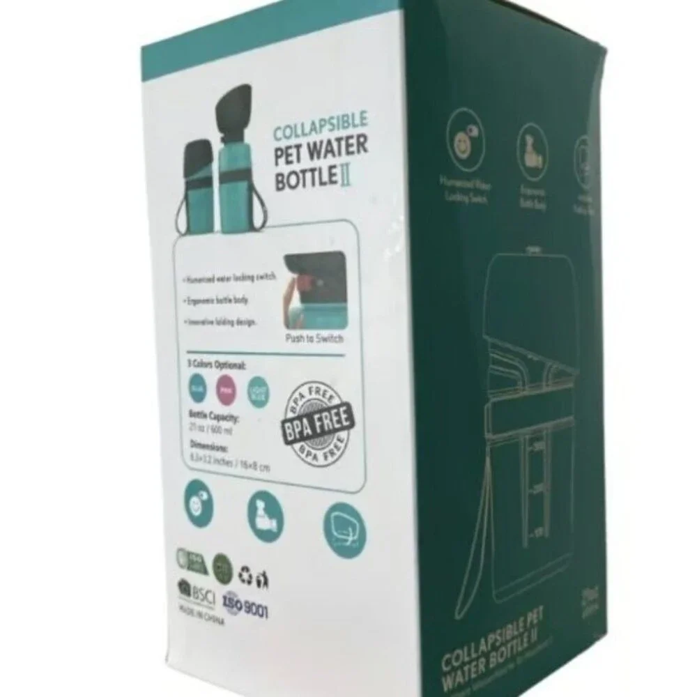 Dog Water Bottle 21oz, Portable,Travel,no leak,BPA Free- Black